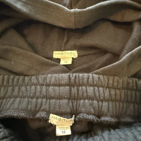 Habitual Girls Black Hoodie Sweatpants Set - Picture 3 of 3